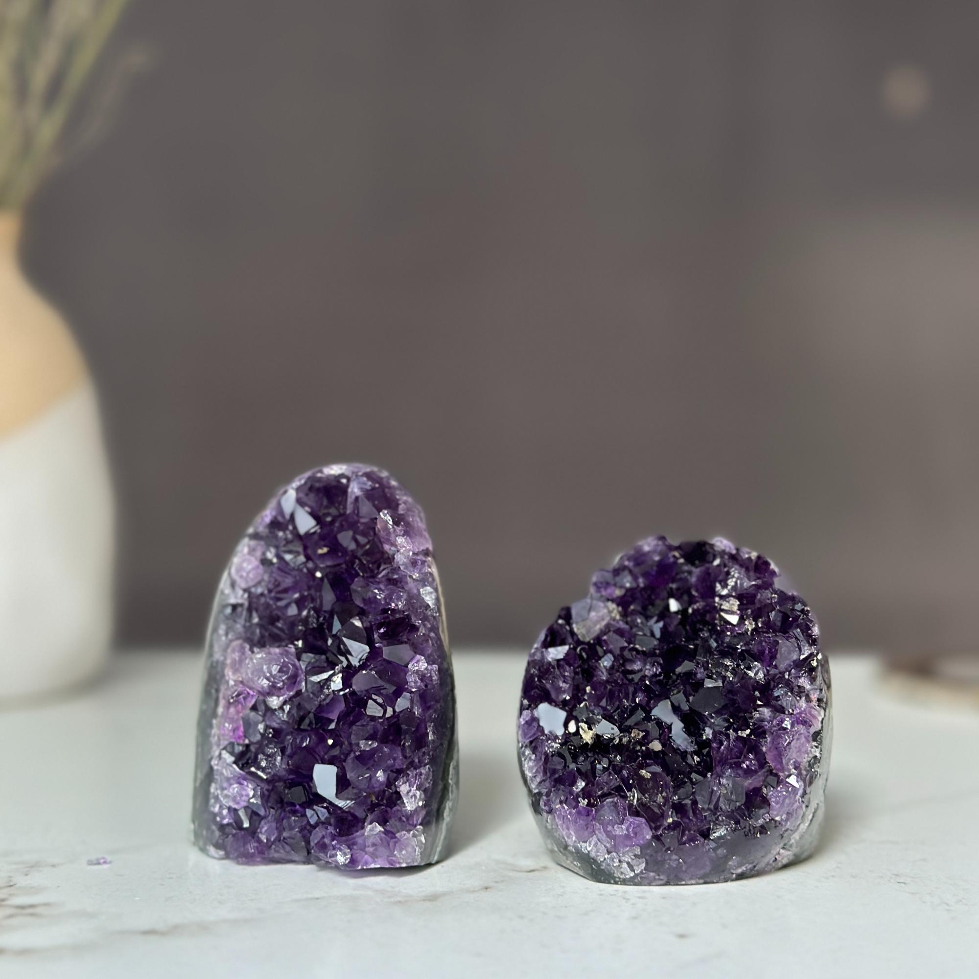 Amethyst set, amethysts for meditation altar, anxiety crystals