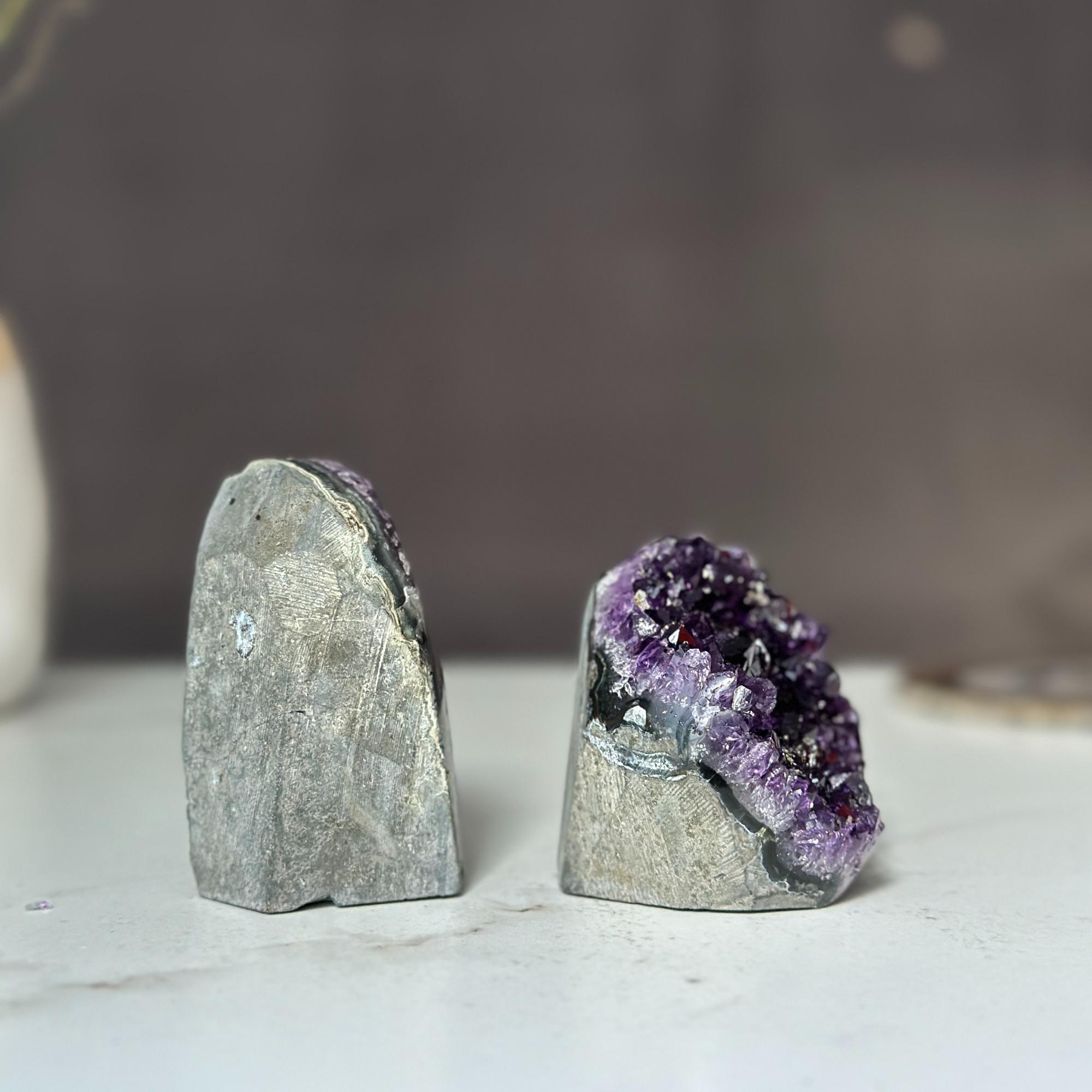 Amethyst set, amethysts for meditation altar, anxiety crystals