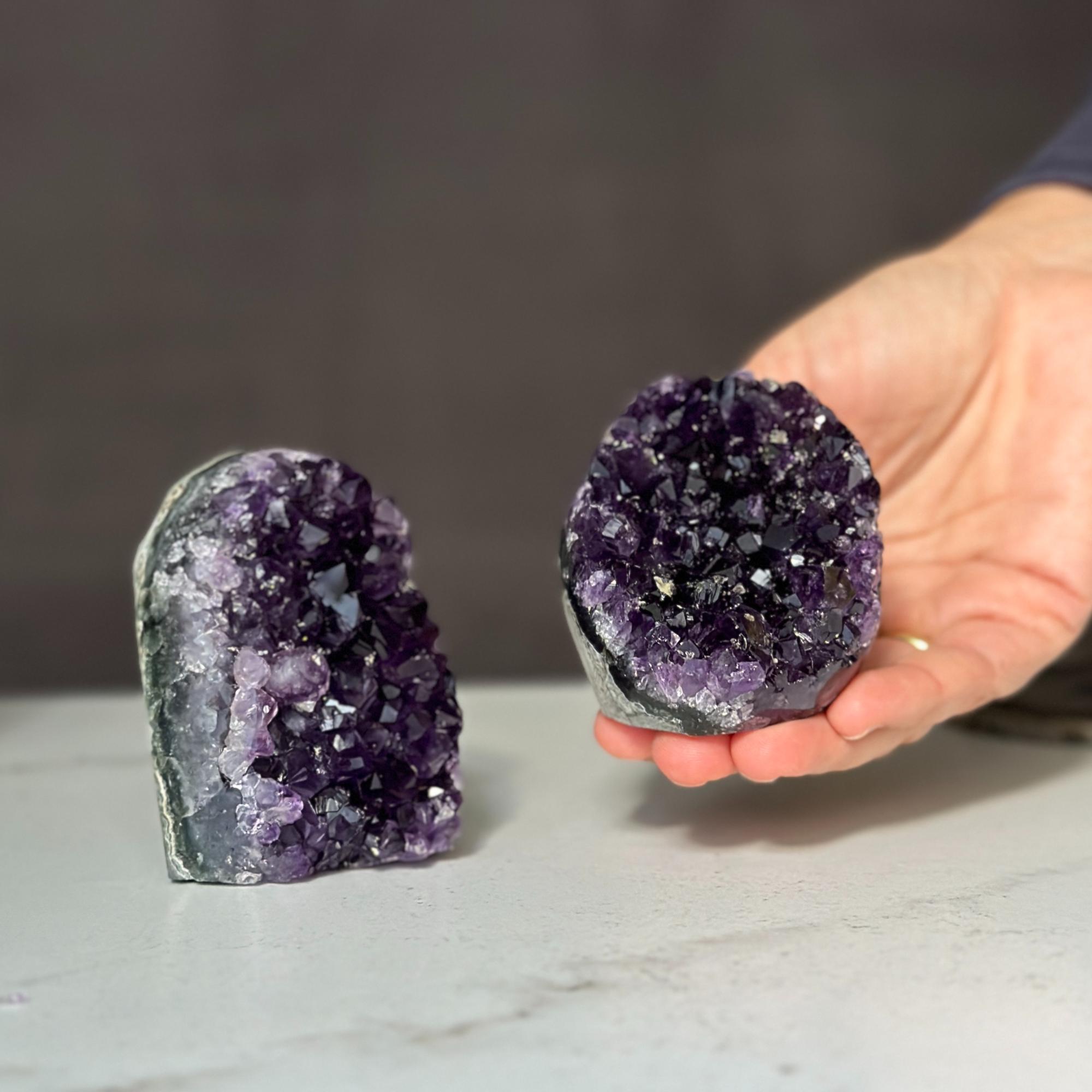 Amethyst set, amethysts for meditation altar, anxiety crystals