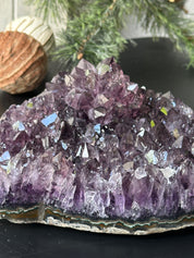 Extra Large Amethyst, Flat shaped Full polished stone, Stunning decor piece