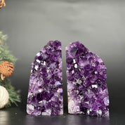 Amethyst Bookends, Supersized Geode bookends, Premium quality crystals, extra large geode bookends