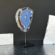 Agate Slice with metallic base included, Large Brown Agate Geode, 100% Natural Colors