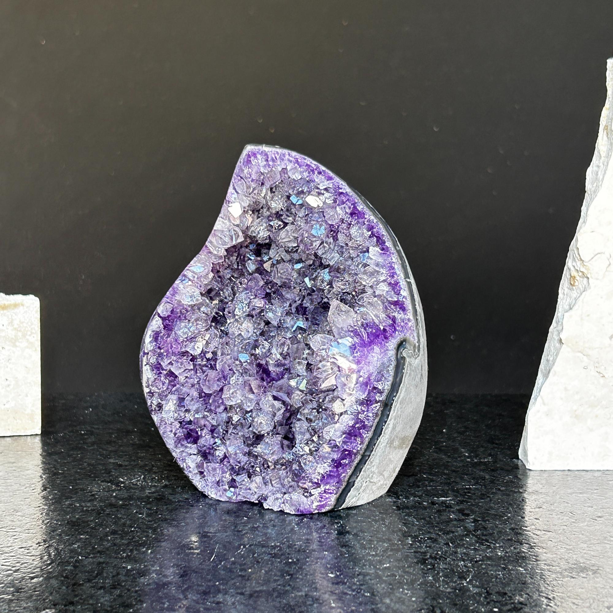 Amethyst crystal flame cluster