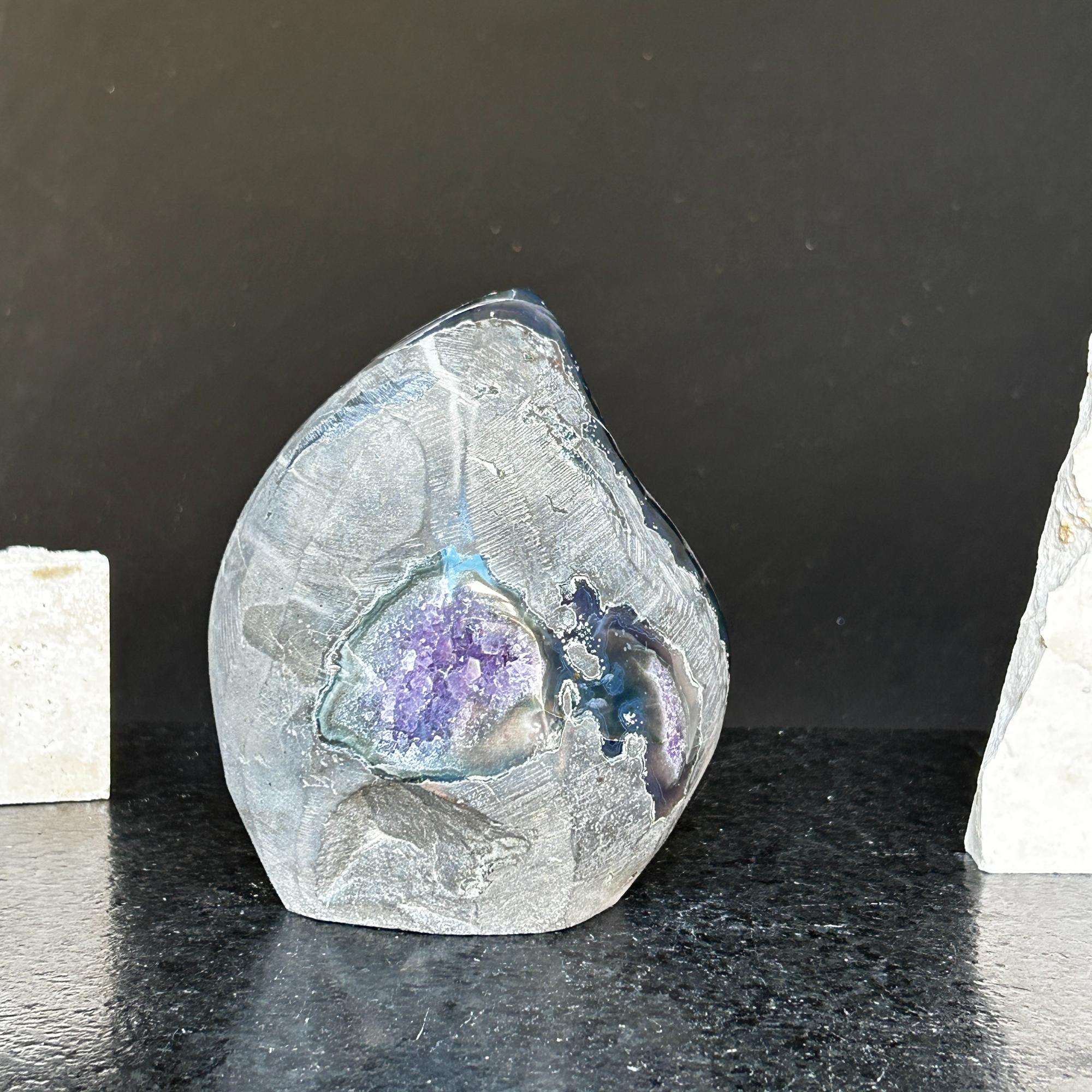 Amethyst crystal flame cluster