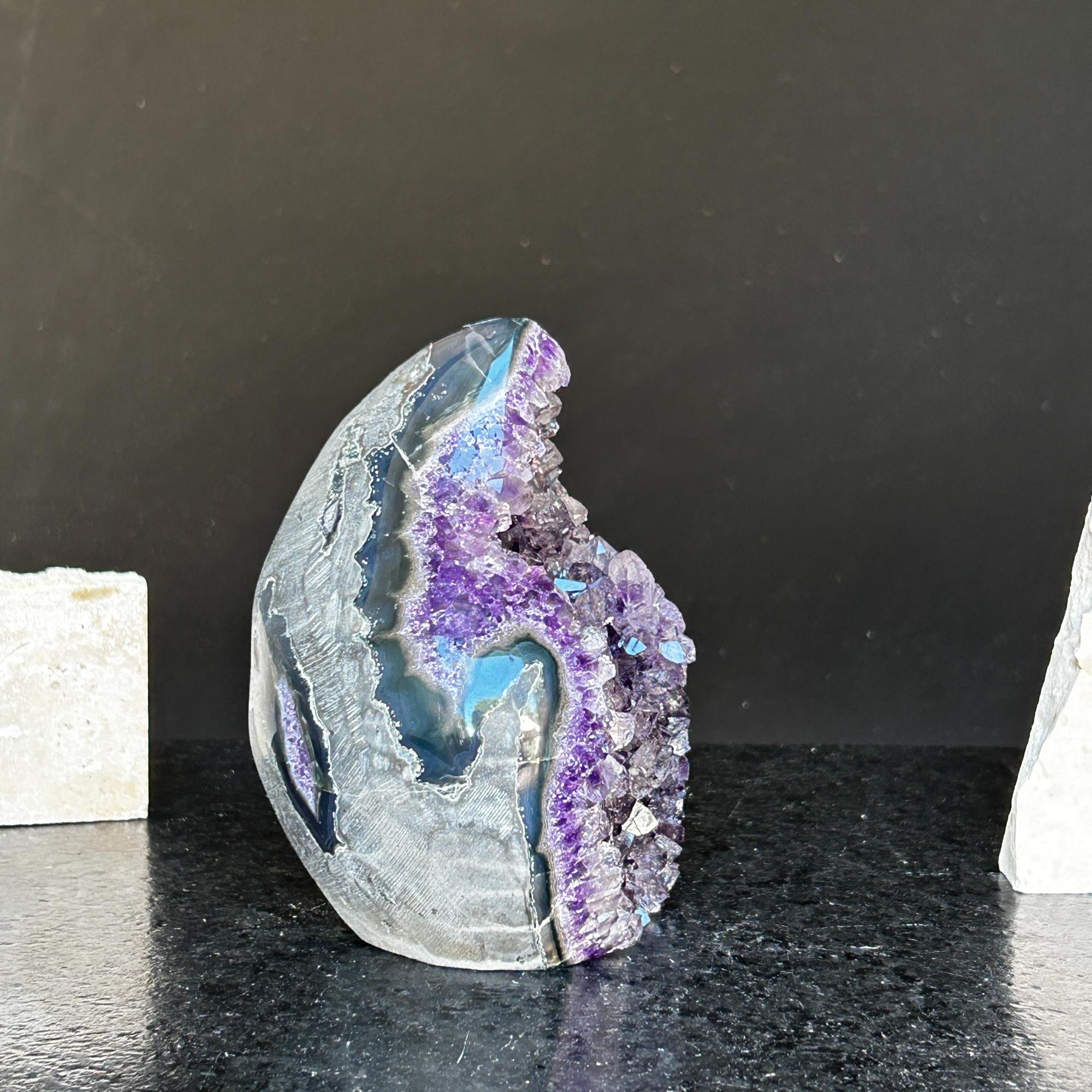 Amethyst crystal flame cluster
