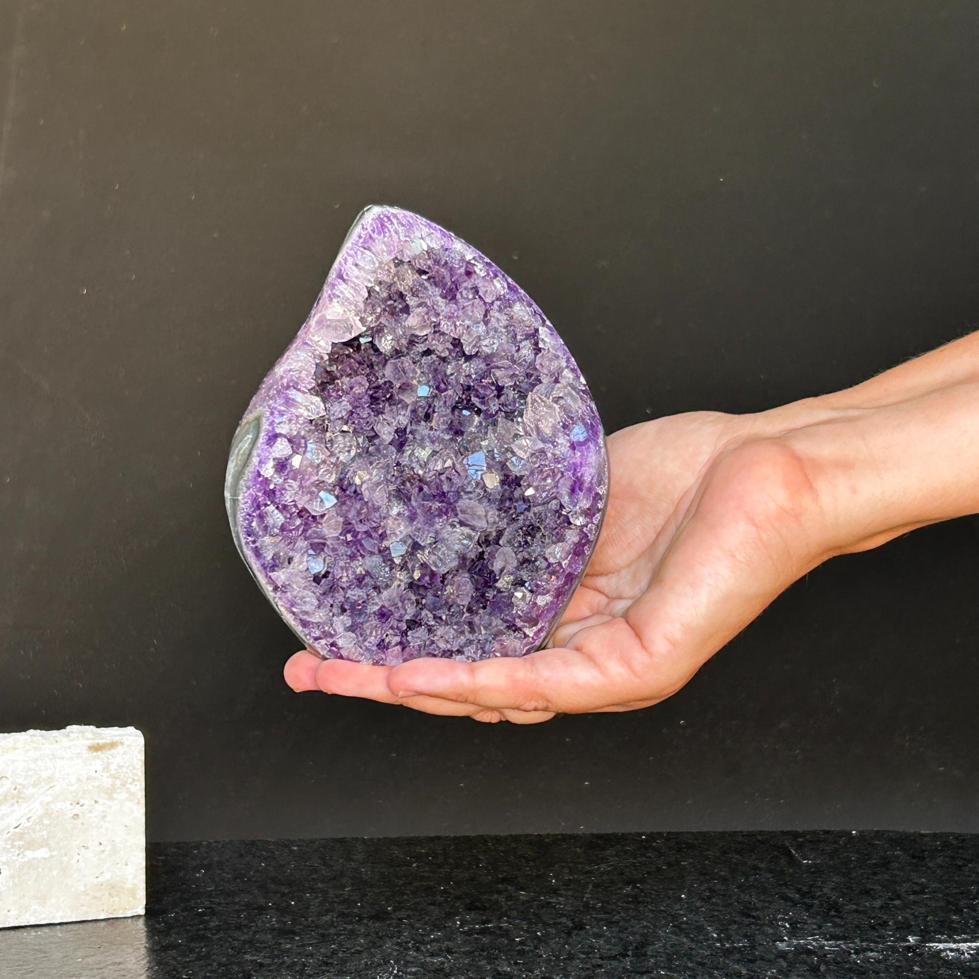 Amethyst crystal flame cluster