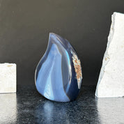 Large agate crystal flame, 2lb stone flame, large decorative stone piece, colorful gem