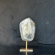 White Quartz with metallic base, Large Cave shaped, 10 inches tall piece for collectors, Full polished, Stunning decor Crystal