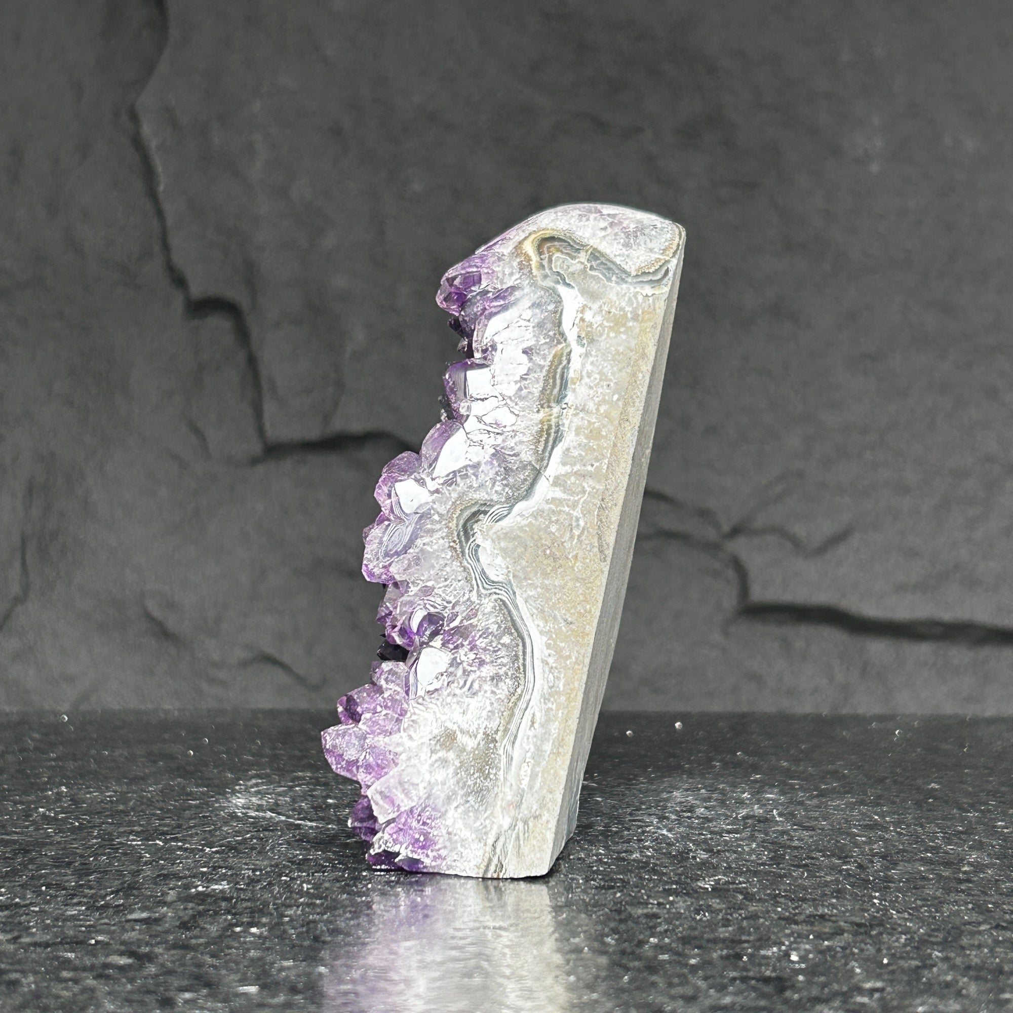 Large Amethyst geode, Unique crystal cluster with Agate formations
