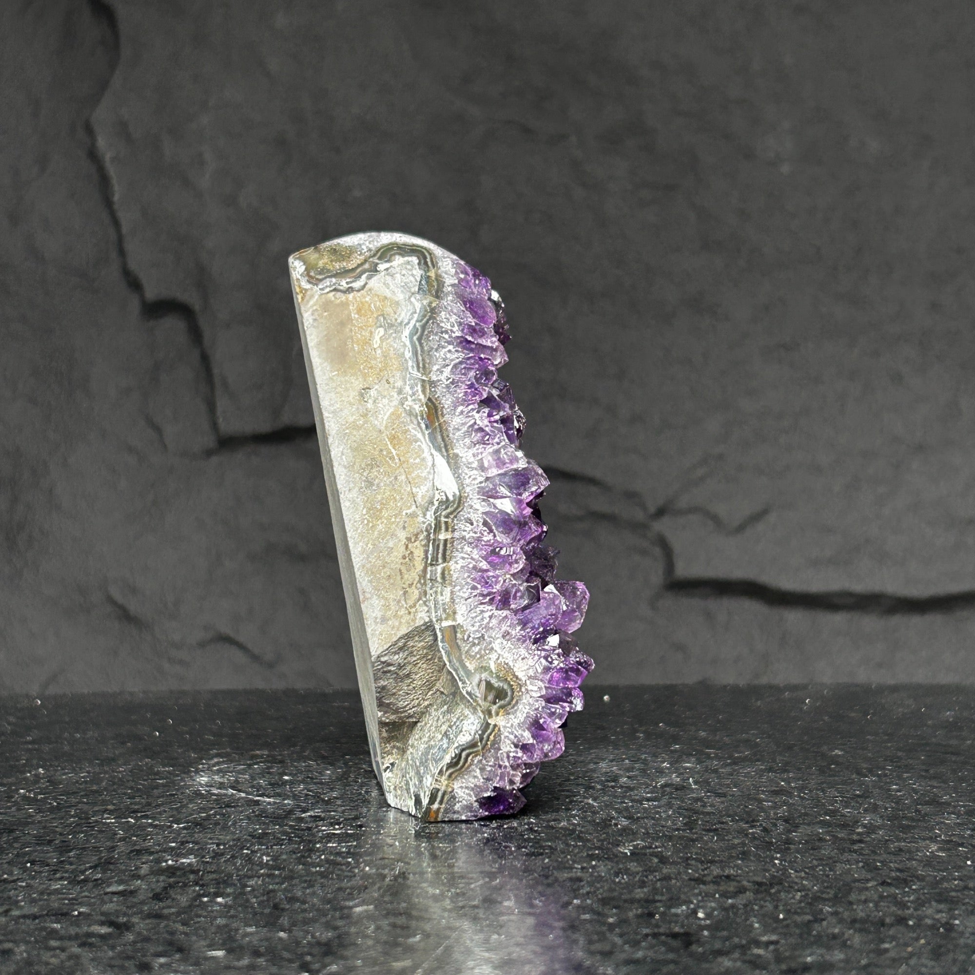 Large Amethyst geode, Unique crystal cluster with Agate formations