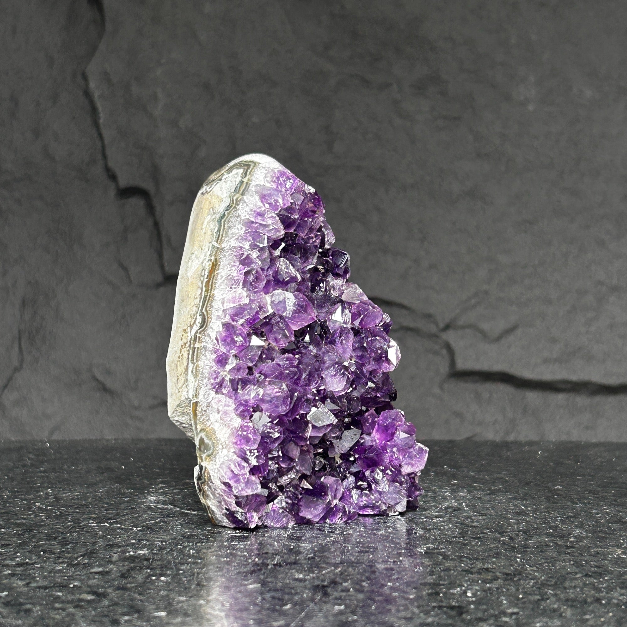 Large Amethyst geode, Unique crystal cluster with Agate formations
