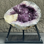 Amethyst Formation for Collectors, Rare Crystal Geode with Calcite, Outstanding Quality Amethyst