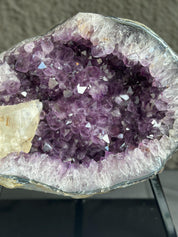 Amethyst Formation for Collectors, Rare Crystal Geode with Calcite, Outstanding Quality Amethyst