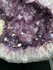 Amethyst Formation for Collectors, Rare Crystal Geode with Calcite, Outstanding Quality Amethyst