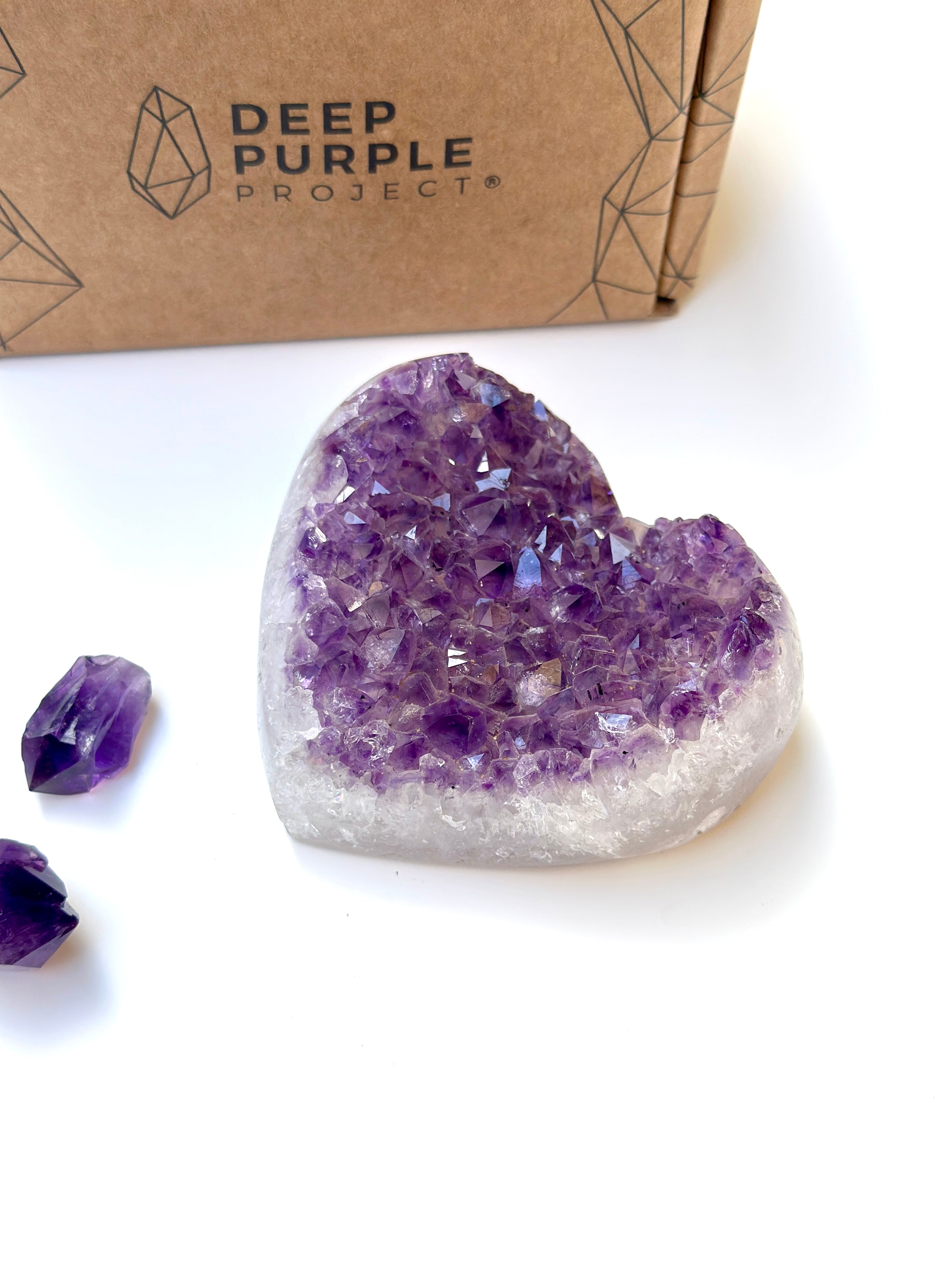 Hand Polished Natural Uruguayan Amethyst Heart