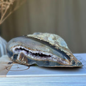 Agate Toptable Decor, Natural geode from Uruguay, Deep Purple Project Crystal, Stunning cave with amethysts points inside