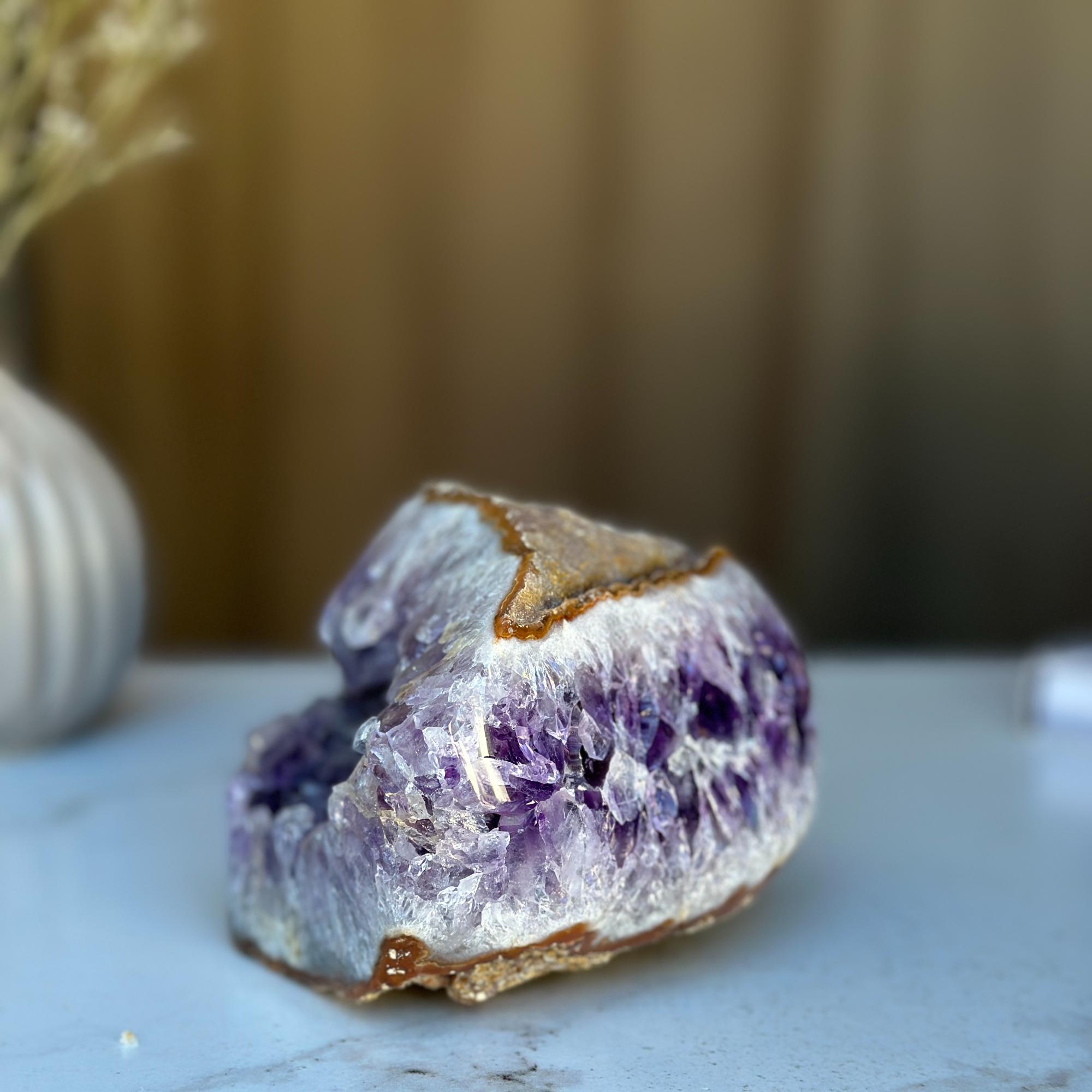 Amethyst Cave Geode with Agate Formations, Home Decor Crystal, High Quality Quartz Cluster