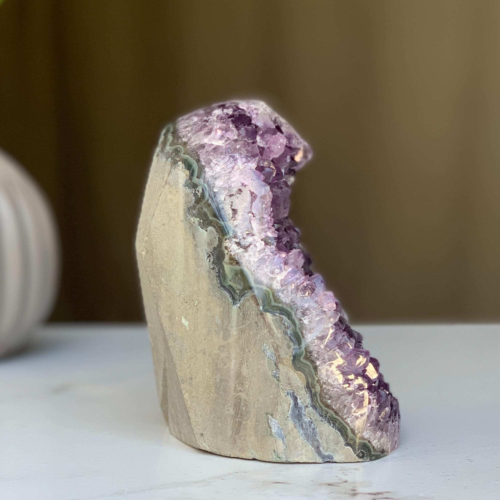 Amethyst geode, Unique raw crystal cluster, Crystal Gift