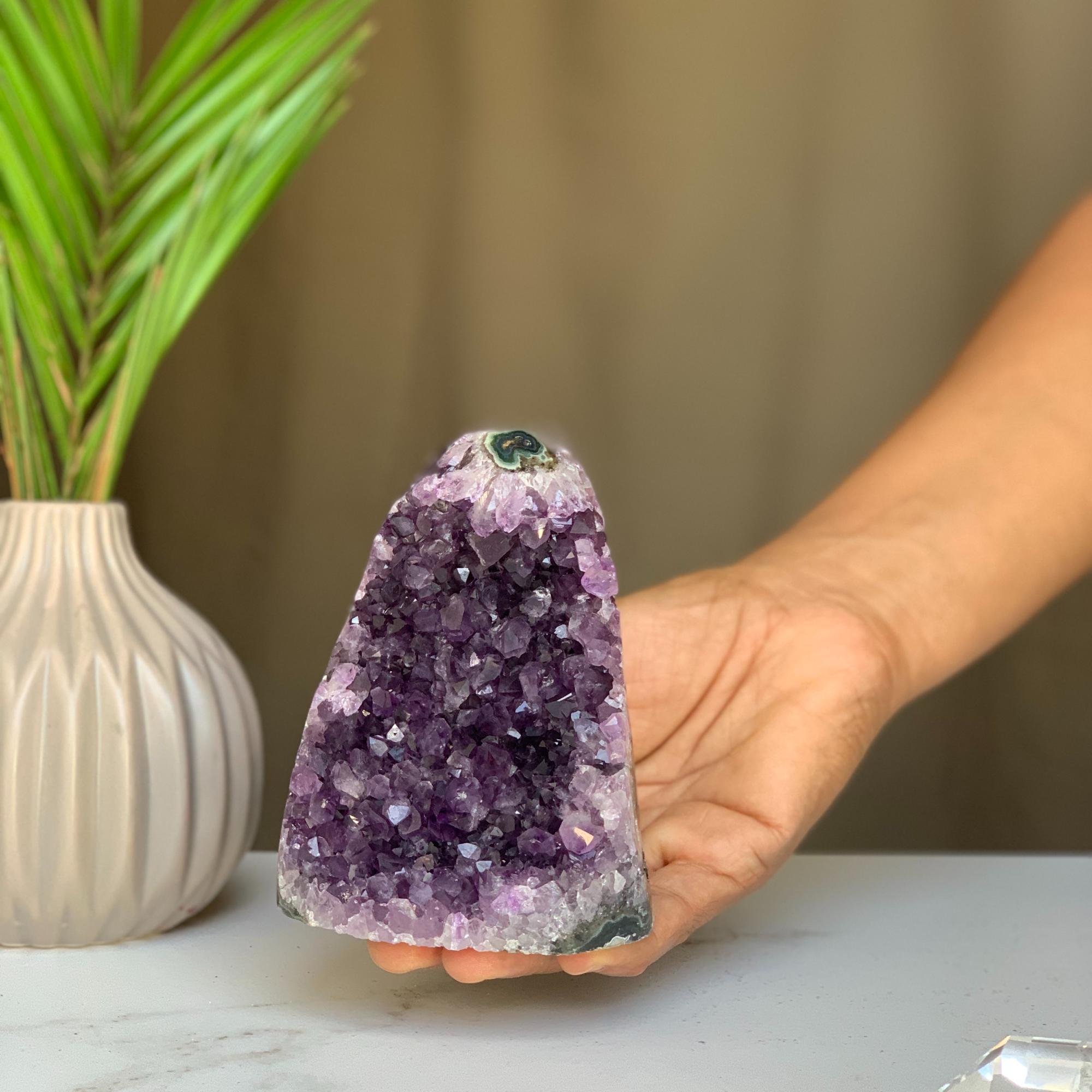 Amethyst geode, Unique raw crystal cluster, Crystal Gift