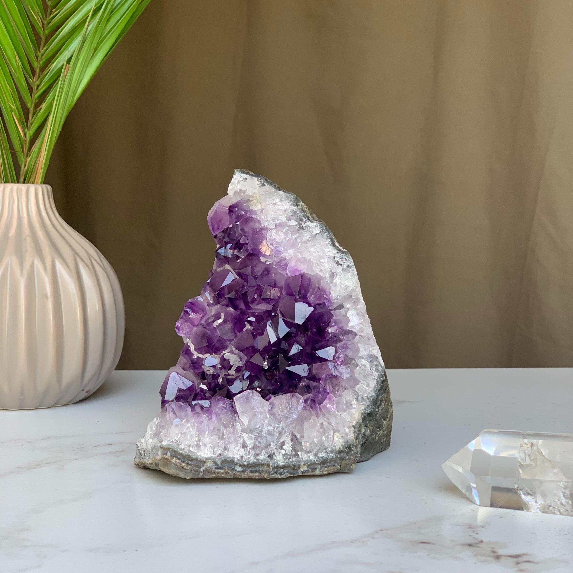 Amethyst Cut Base Crystal, Quartz Geodes, AAA Grade, Amethyst Free Standing Crystal