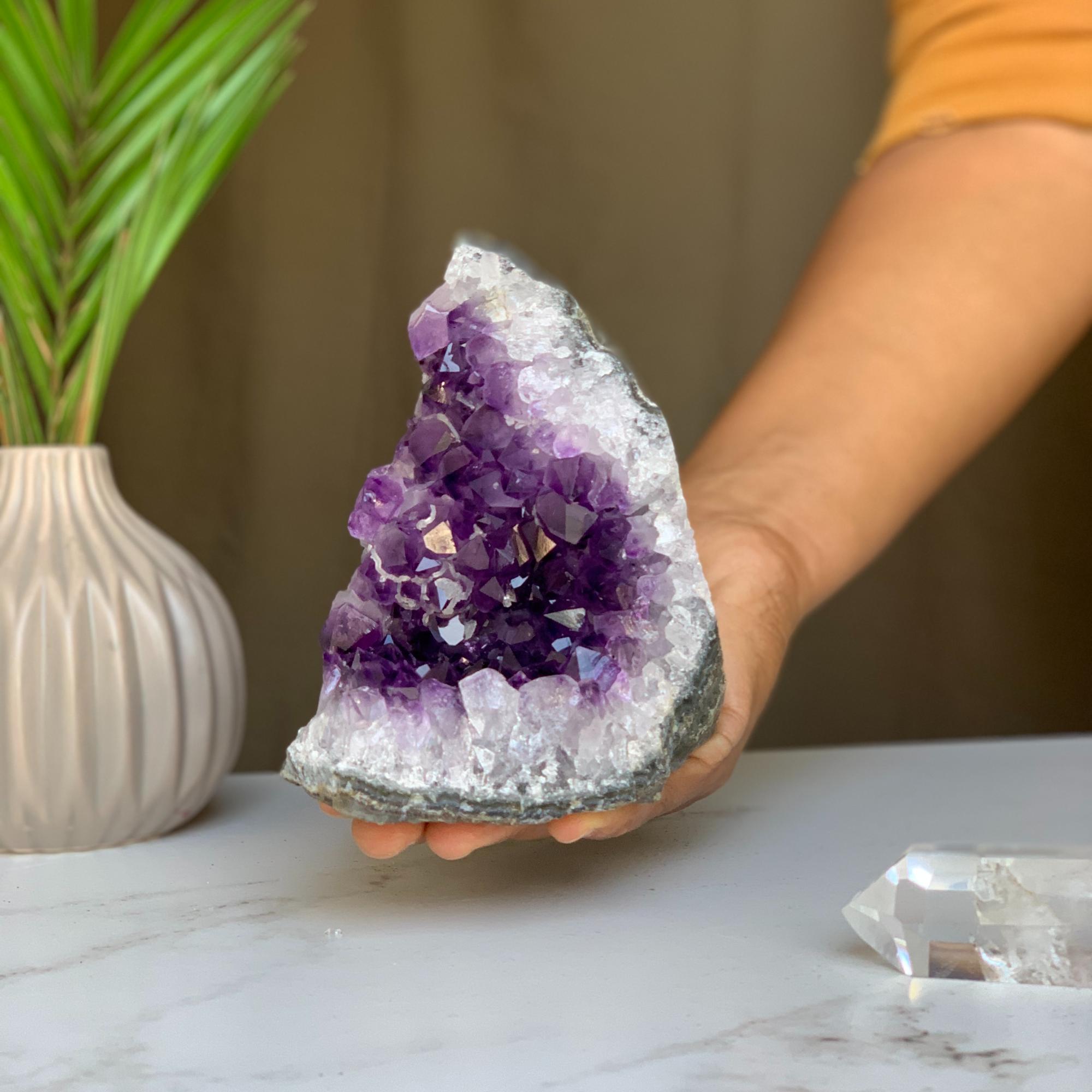 Amethyst Cut Base Crystal, Quartz Geodes, AAA Grade, Amethyst Free Standing Crystal