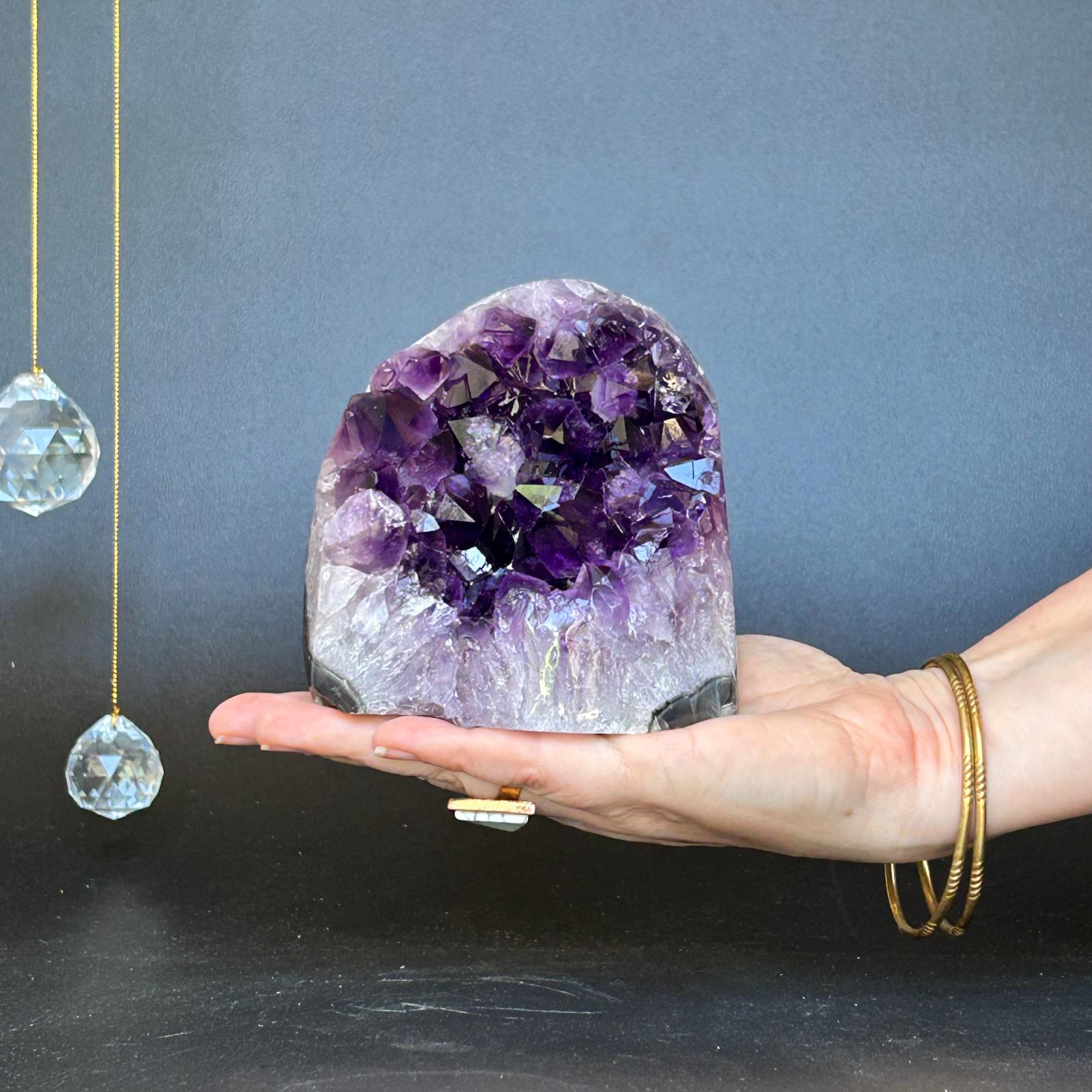 Amethyst Cut Base Crystal, Quartz Geodes, AAA Grade, Amethyst Free Standing Crystal