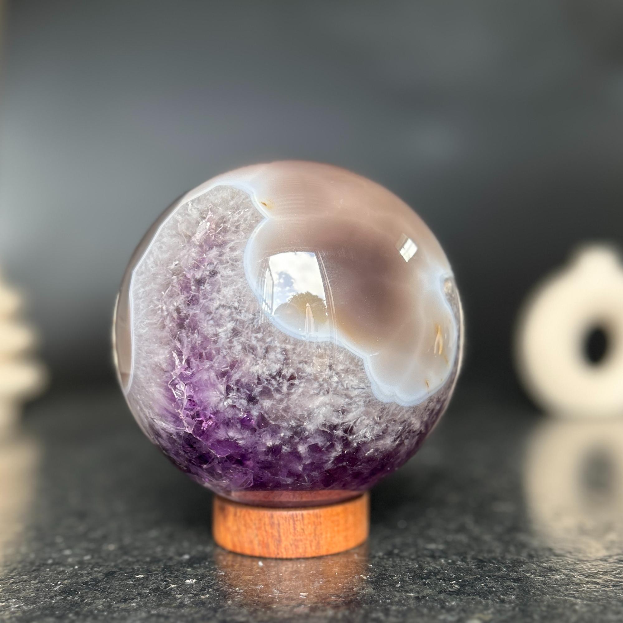 Amethyst Geode Sphere, Crystal Ball, Open Sphere, Extra large sphere