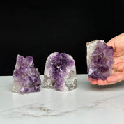 Amethyst geodes set on sale, Geode Crystals with Cut Base, 3 Lb set