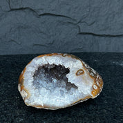 Natural Quartz Stone Geode, Flat Geode with Agate formations, Uruguayan Cave