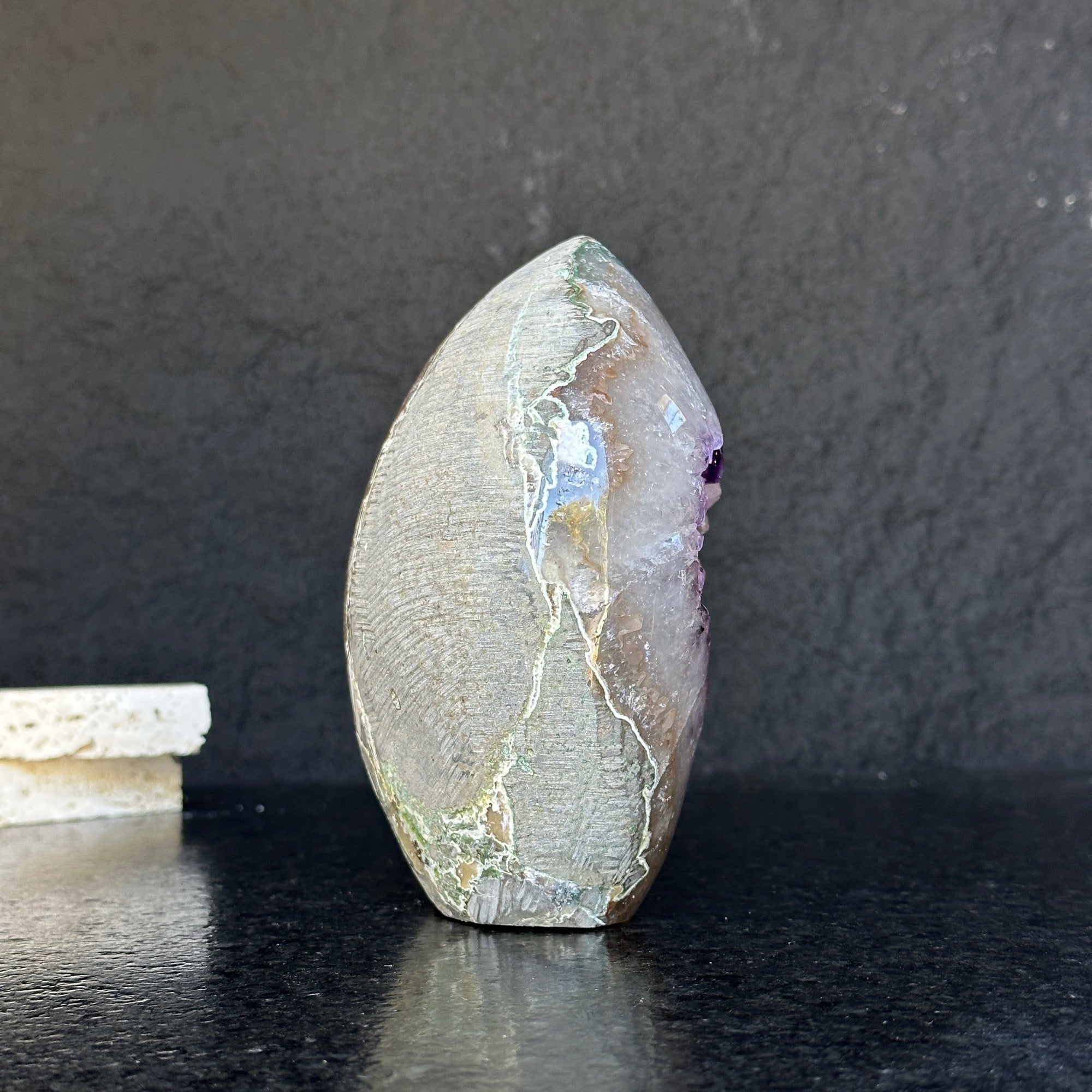 Extra Large Amethyst Geode Cave, Oval shaped Full polished stone, Stunning decor piece, Giant Crystal