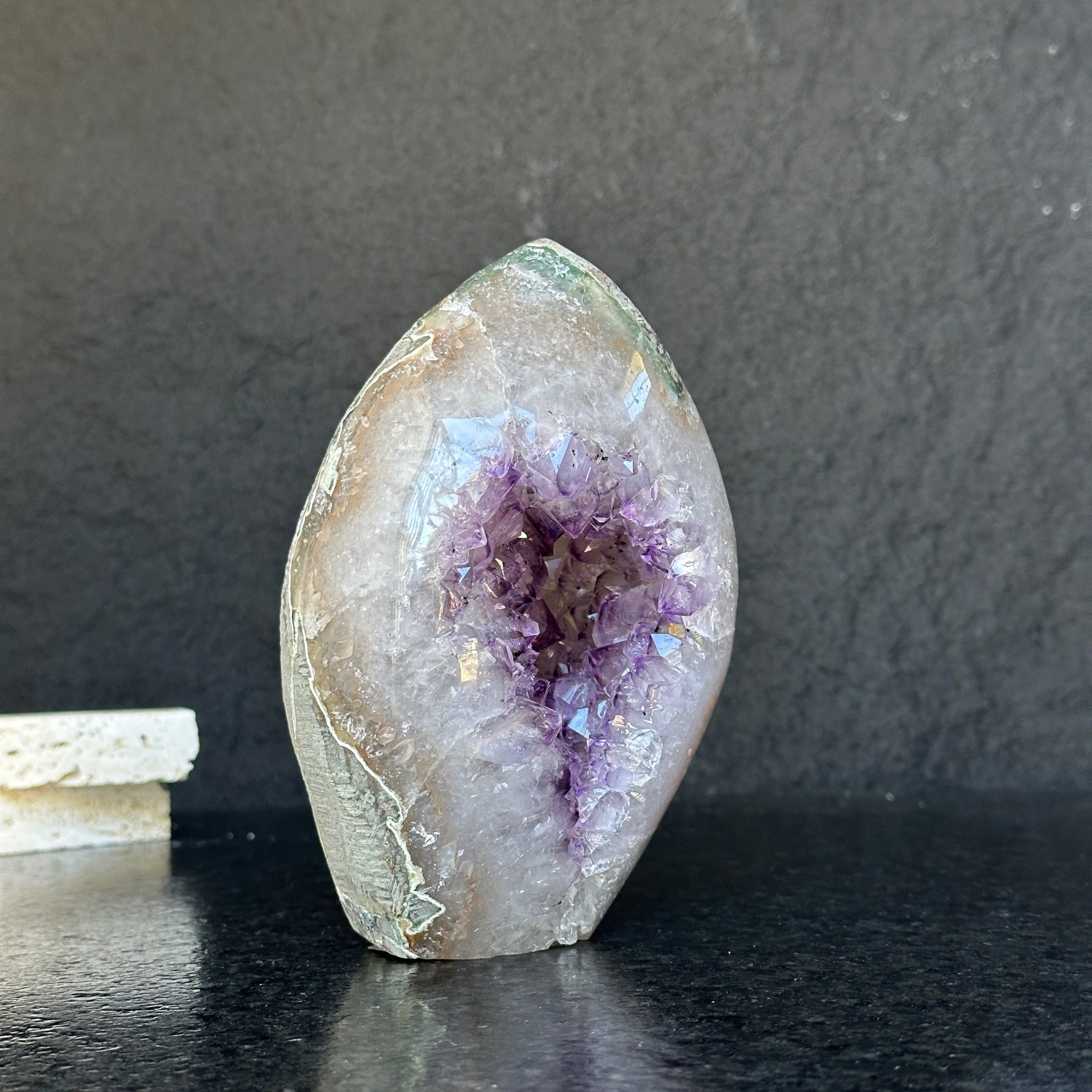 Extra Large Amethyst Geode Cave, Oval shaped Full polished stone, Stunning decor piece, Giant Crystal