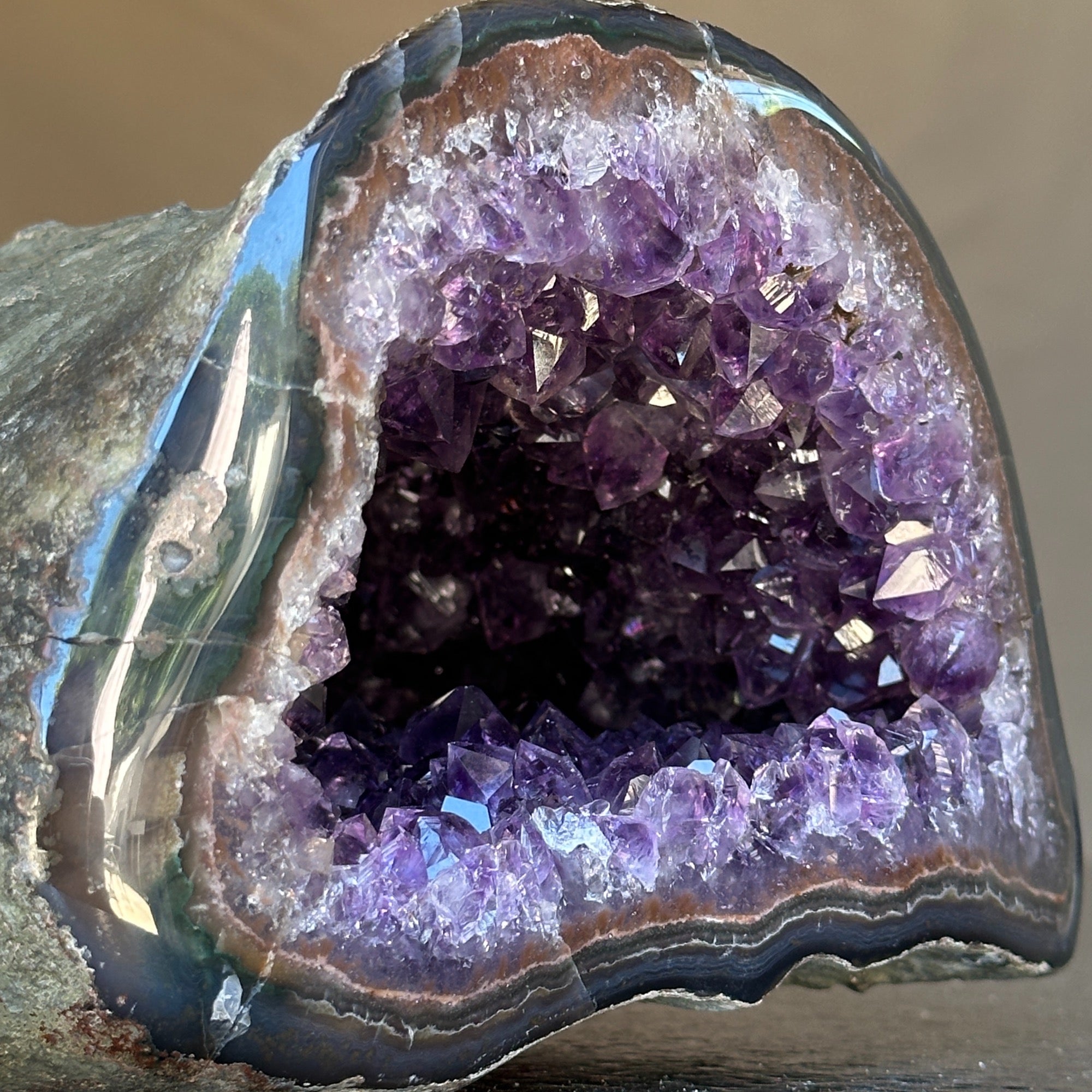 Rare Find Natural Amethyst Geode Centerpiece Bowl