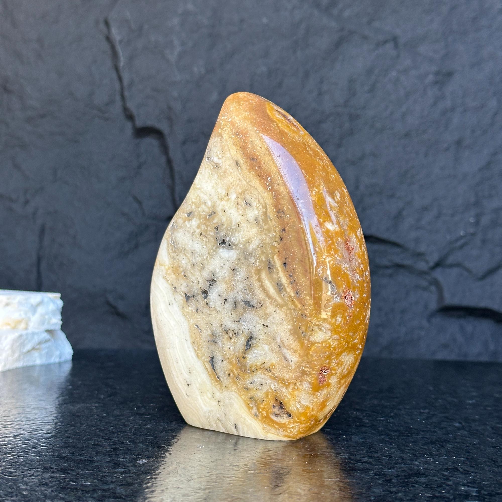 Semiprecious jasper stone, jasper flame