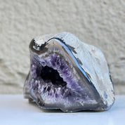 Superb Crystal Geode, Large Cave, Amethyst Crystal for collectors, 8 in Tall Full polished stone, Stunning decor AAA Crystal