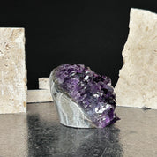Deep purple Uruguayan amethyst cluster with agate formations, 3x3 inches, 2.1 lb.