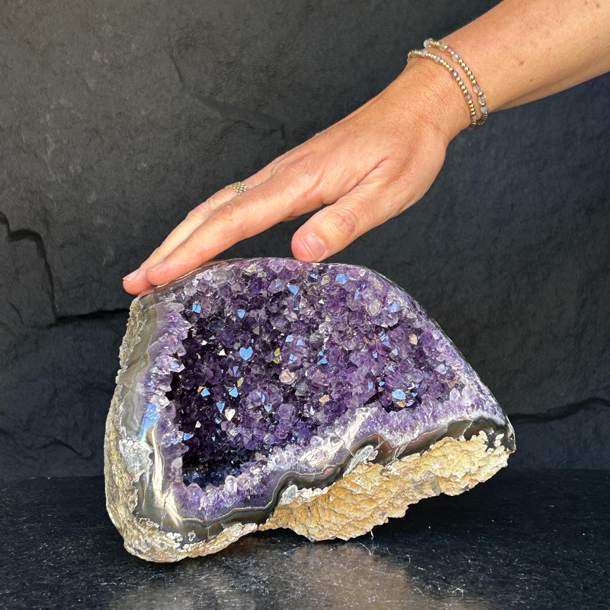 Uruguayan Amethyst Geode Cave With Agate Formations