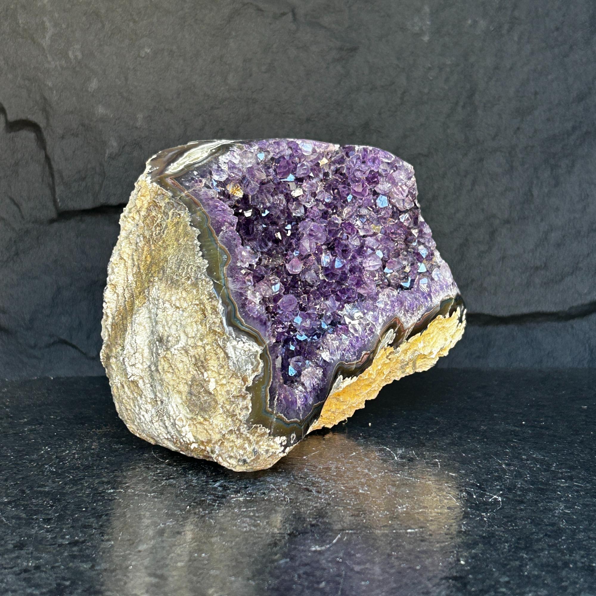 Uruguayan Amethyst Geode Cave With Agate Formations