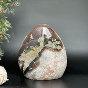 7-inch Uruguayan amethyst and agate geode cave, with vibrant purple crystals and natural brown, green, and white stone.