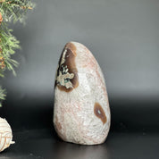 7-inch Uruguayan Amethyst and Agate geode cave, natural crystal with purple, white, and brown hues.