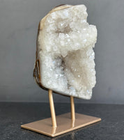 Crystal geode on a bronze stand