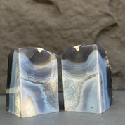 Natural Agate Crystal Bookends