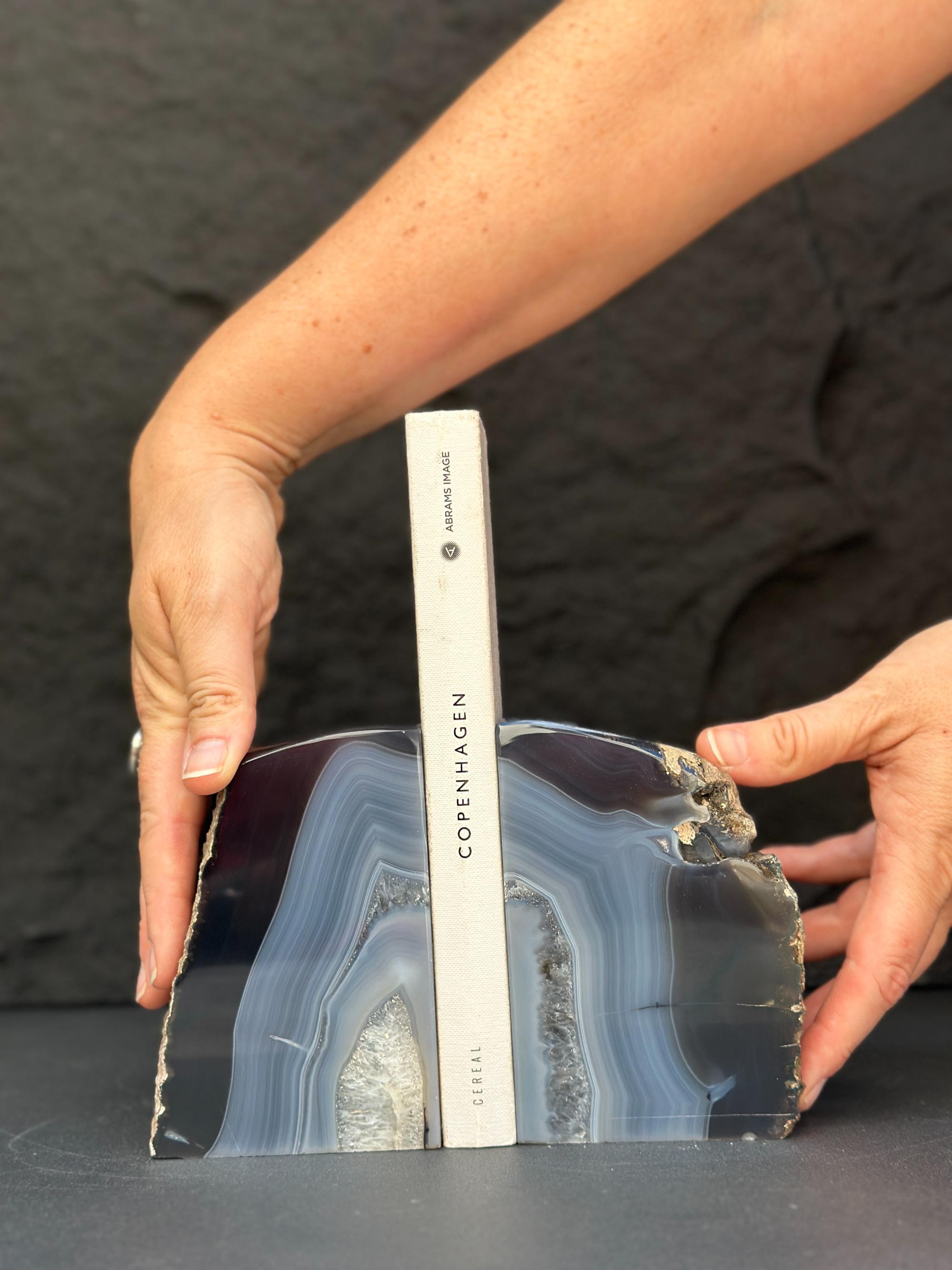Natural Agate Crystal Bookends