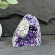 amethyst crystal with calcite formation