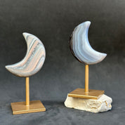Moon Gifts (3 units set), Amethyst Agate Jasper Moon Crystals with Display Stand