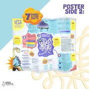 DeepPurpleProject Geo Genius Amethyst STEM Discovery Kit for kids, educational poster with games, quizzes, and experiments about amethyst.