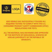 DeepPurpleProject Geo Genius Amethyst STEM Discovery Kit for kids, approved by CPSC and Uruguayan Geological Institute.