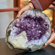 amethyst centerpiece with calcite
