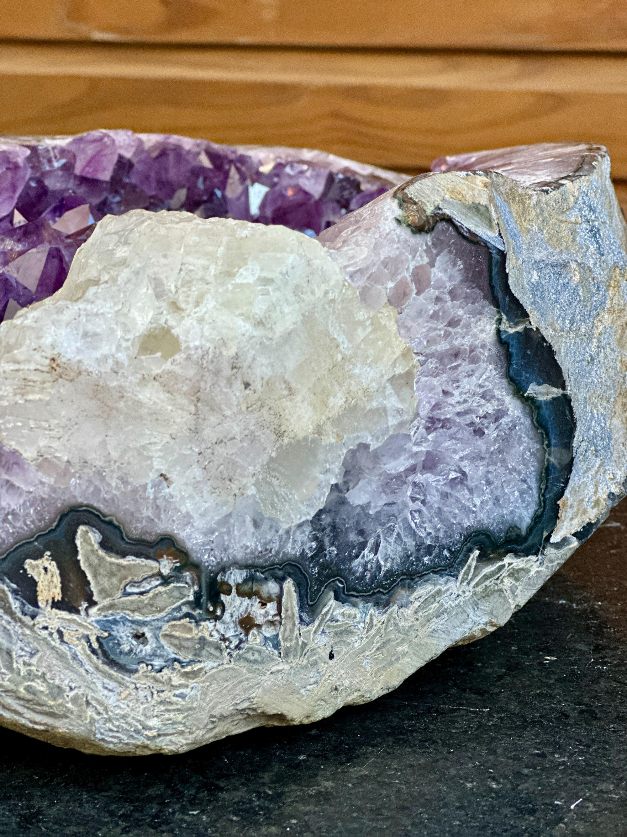 amethyst centerpiece with calcite
