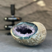 Extra Large Amethyst Geode Centerpiece With Agate