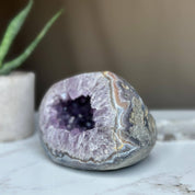 Amethyst Centerpiece Cave Geode with Agate Formations, Toptable Home Decor Crystal, High Quality Quartz Cluster from Uruguay